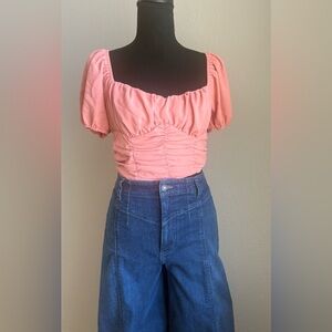 Forever 21 Coral Ruched Blouse